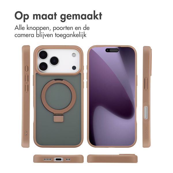 Accezz Ring Stand Backcover met MagSafe Apple iPhone 17 Pro Max - Bruin