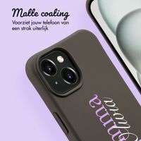 Gepersonaliseerd Color Backcover MagSafe met afneembaar koord en naam  iPhone 15 - Black Coffee