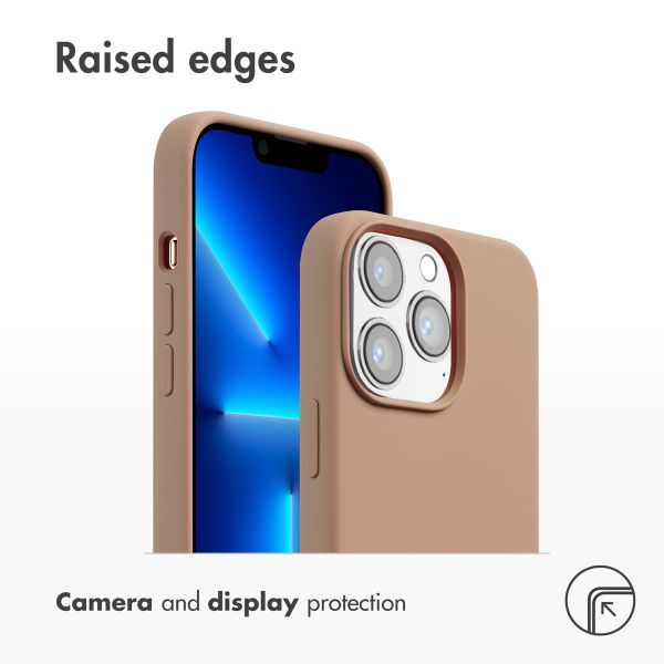 Accezz Liquid Silicone Back Cover with MagSafe Apple iPhone 13 Pro Max - Light brown