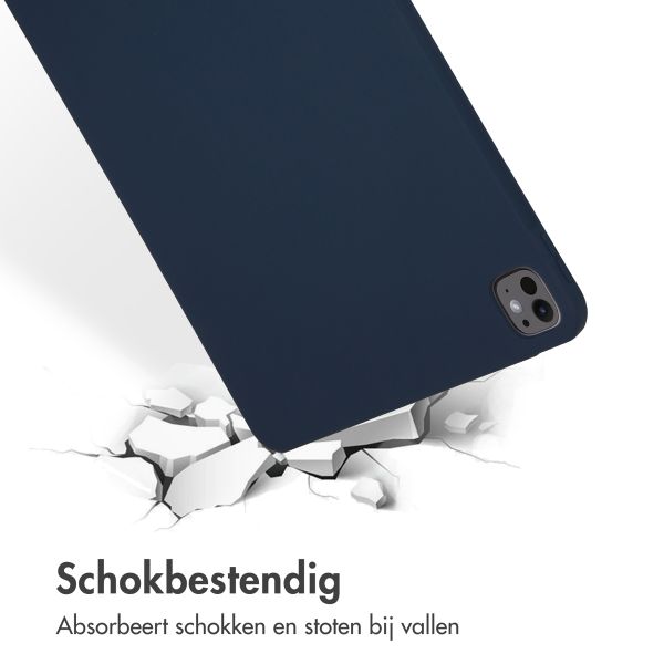 Accezz Liquid Silicone Backcover met penhouder Apple iPad Pro 13 (2025) M5 / (2024) M4 - Donkerblauw