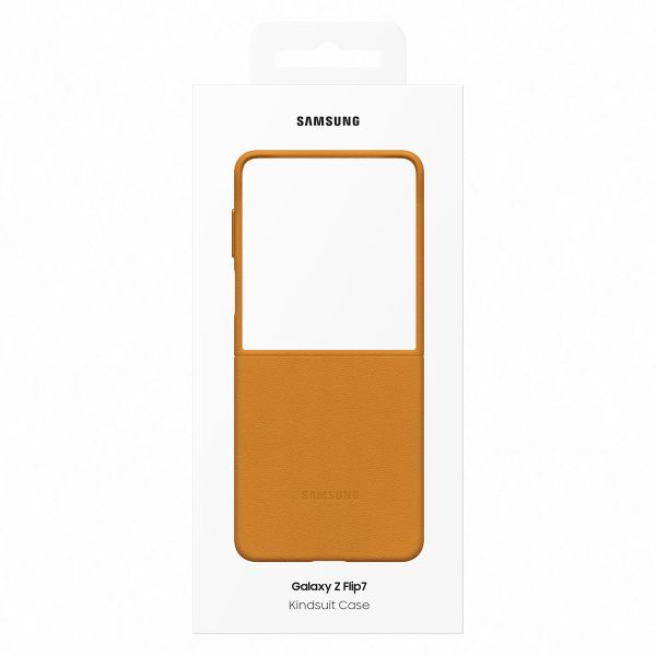 Samsung Originele KindSuit Vegan Leather Case Samsung Galaxy Z Flip 7 - Camel