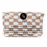 Selencia Zaya Tote Bag - Teddy Laptoptas 16 inch - Checkered Beige