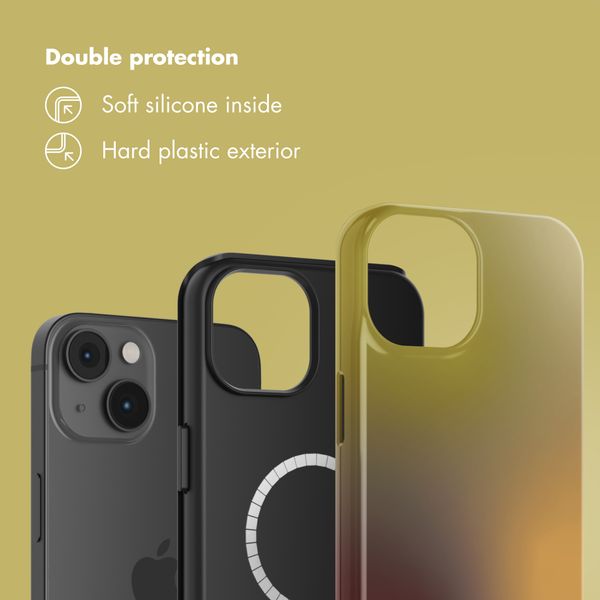 Selencia Vivid Back Cover with MagSafe Apple iPhone 14 - Gradient Olive Dust