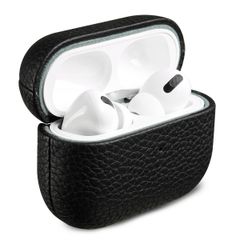 Accezz Echt Leren Case Apple AirPods Pro 2 - Zwart
