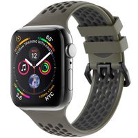 imoshion Siliconen sport bandje gesp Apple Watch Series 1-9 / SE - 38/40/41 mm / Series 10 - 42 mm - Groen / Zwart