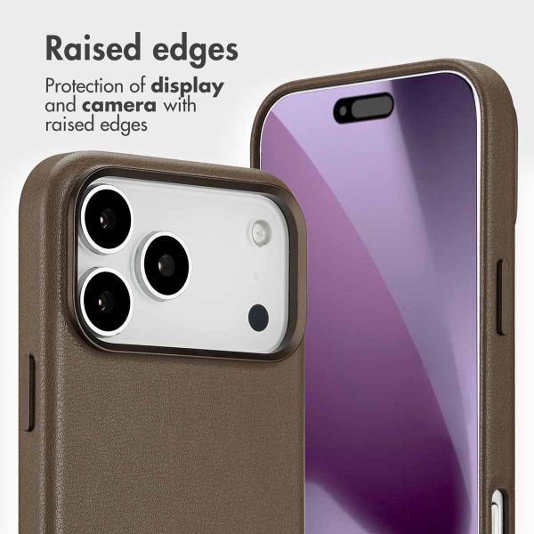 Accezz 2-in-1 Leather Bookcase with MagSafe Apple iPhone 17 Pro Max - Coffee Brown