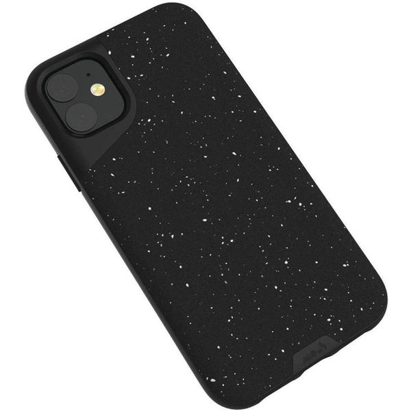 Mous Contour Backcover iPhone 11 - Speckled Black Leather