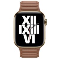 Apple Leather Link Apple Watch Series 1-10 / SE / Ultra (2) - 42/44/45/46/49 mm - Maat S/M - Saddle Brown