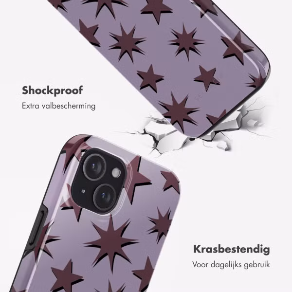 Selencia Vivid Backcover met MagSafe Apple iPhone 15 - Stars Plum Lilac