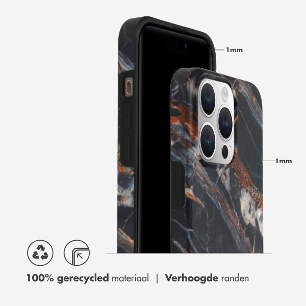 Selencia Aurora Fashion Backcover iPhone 15 Pro Max - Duurzaam hoesje - 100% gerecycled - Zwart Marmer