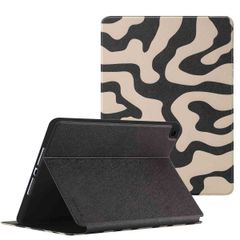 Selencia Vivid Tablet Case Apple iPad 9 (2021) 10.2 inch / iPad 8 (2020) 10.2 inch / iPad 7 (2019) 10.2 inch - Art Wave Black