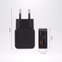 Accezz Ultra Slim GaN Oplader - USB-C + USB-A - 30W - Zwart