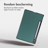 imoshion Trifold Bookcase Samsung Galaxy Tab S10 Plus / Tab S9 FE Plus / Tab S9 Plus - Donkergroen