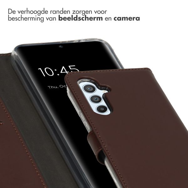 Selencia Echt Leren Bookcase Samsung Galaxy A54 (5G) - Bruin