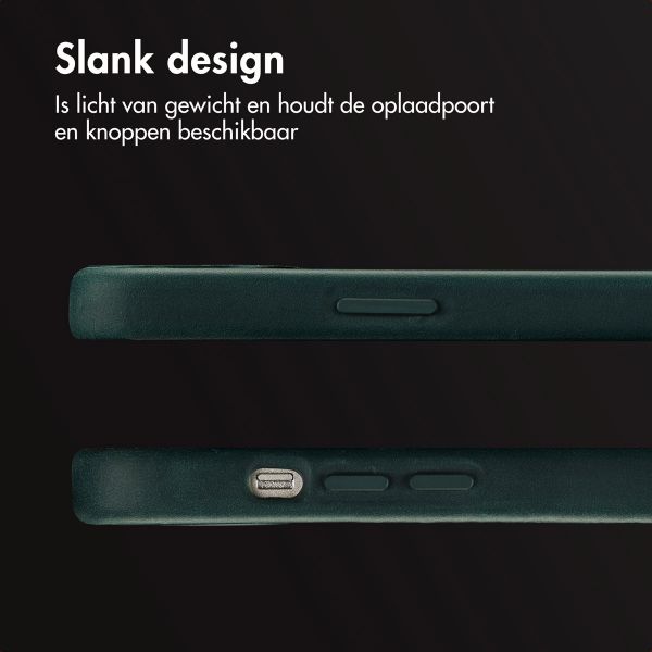 Accezz Vintage Leather Magsafe Backcover Apple iPhone 13 - Smokey Green