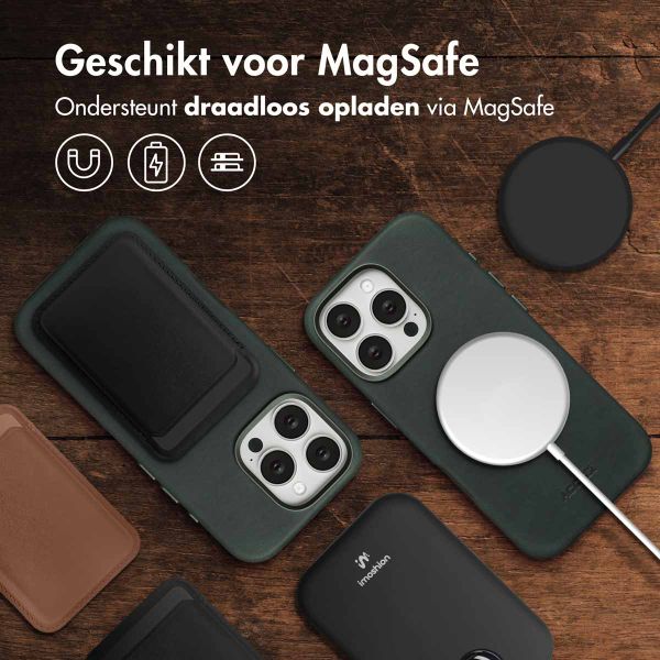 Accezz Vintage Leather Magsafe Backcover Apple iPhone 16 Pro - Smokey Green