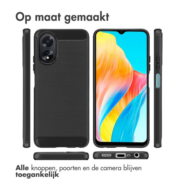 imoshion Brushed Backcover Oppo A18 / Oppo A38 - Zwart