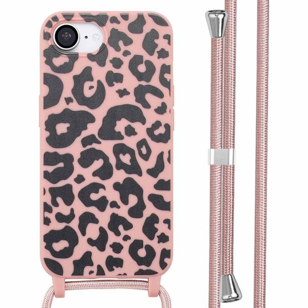 imoshion Siliconen design hoesje met koord iPhone 16e - Animal Pink