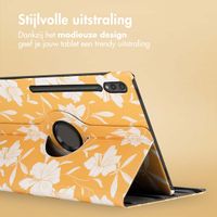 imoshion 360° Draaibare Design Bookcase Samsung Galaxy Tab S10 Ultra / Tab S9 Ultra - Yellow Flowers