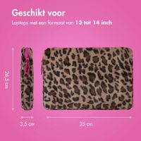 imoshion Fluffy Laptop hoes 13-14 inch - Laptopsleeve - Leopard Pink