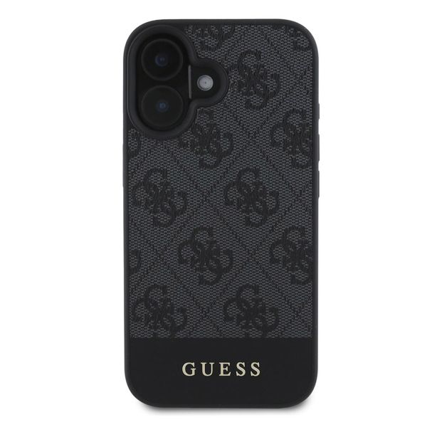 Guess Bottom Stripe 4G Backcover Apple iPhone 16 - Grijs