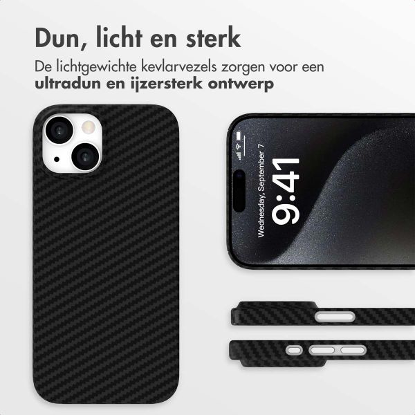 Accezz MagSafe Kevlar Backcover Apple iPhone 15 - Zwart