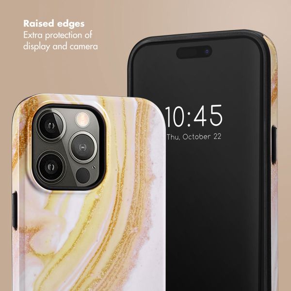 Selencia Vivid Back Cover Apple iPhone 14 Pro Max - Chic Marble Gold
