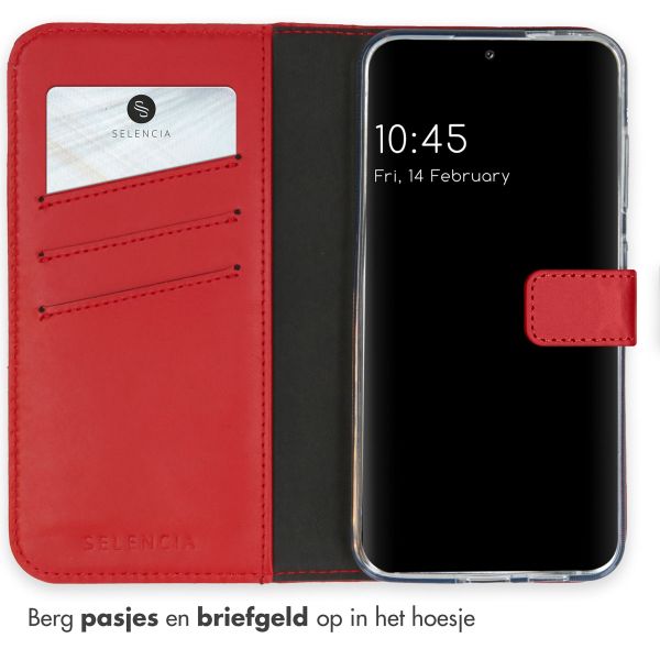 Selencia Echt Leren Bookcase Samsung Galaxy S24 - Rood