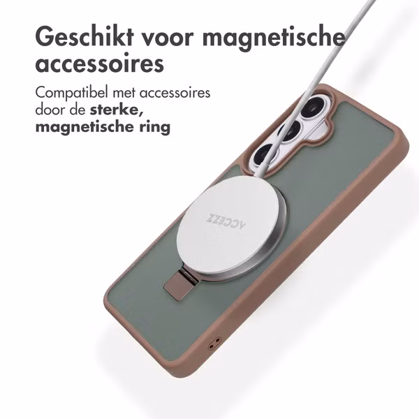 Accezz Ring Stand Backcover met MagSafe Samsung Galaxy S26 - Bruin