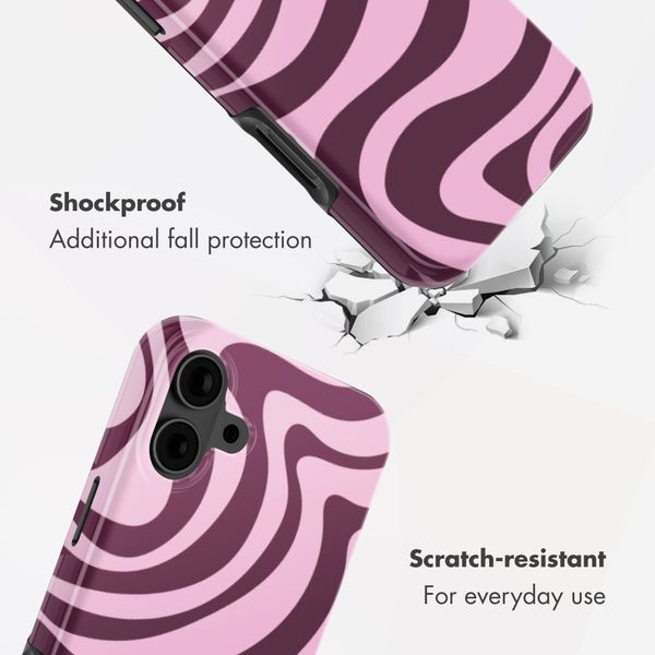 Selencia Vivid Back Cover Apple iPhone 16 - Wavy Swirl Pink Plum