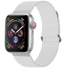 imoshion Magnetisch lederen bandje Apple Watch Series 1 t/m 9 / SE (38/40/41 mm) | Series 10 / 11 (42 mm) - Wit