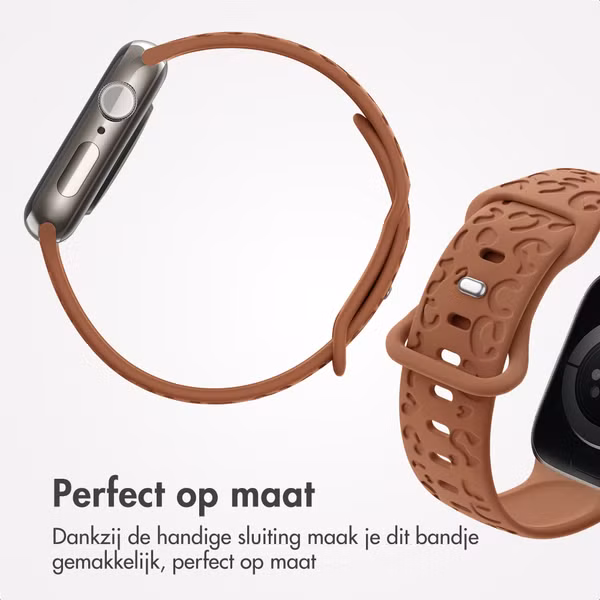 imoshion Siliconen bandje Panterprint Apple Watch Series 1 - 9 / SE (38/40/41 mm) | Series 10 / 11 (42 mm) - Bruin