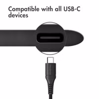 imoshion Oplader met USB-C naar USB-C kabel - Gevlochten textiel - 20 Watt - 2 meter - Zwart