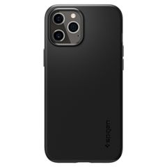 Spigen Thin Fit Air Backcover iPhone 12 (Pro) - Zwart