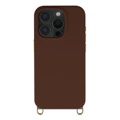 Selencia Rivièra MagSafe Backcover met afneembare haakjes Apple iPhone 15 Pro - Choco Brown