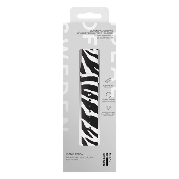 iDeal of Sweden Watch Band Entry Apple Watch Series 1 - 9 / SE (38/40/41 mm) | Series 10 / 11 (42 mm) - Maat S/M - Iconic Zebra