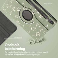 imoshion 360° Draaibare Design Bookcase Samsung Galaxy Tab S10 Lite / S10 FE / S9 FE - Green Flowers