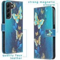 imoshion Design Softcase Bookcase Samsung Galaxy S22 Plus - Blue Butterfly