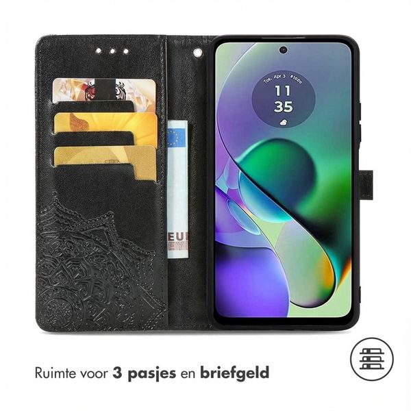 imoshion Mandala Bookcase Motorola Moto G54 - Zwart