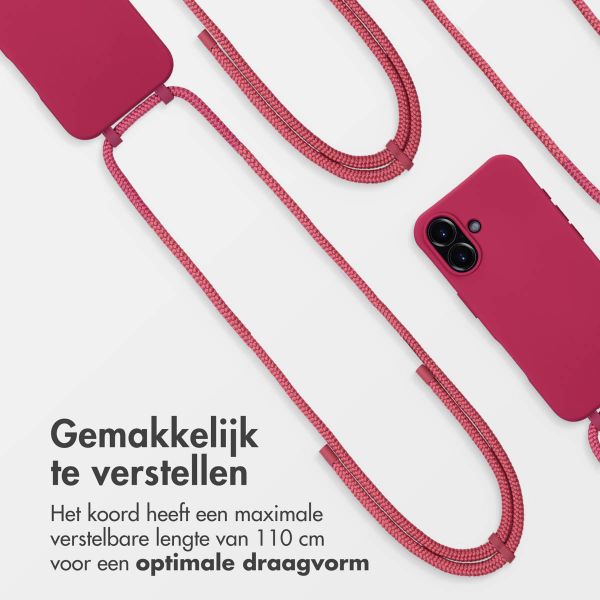 imoshion Color Backcover met afneembaar koord MagSafe Apple iPhone 16 - Raspberry