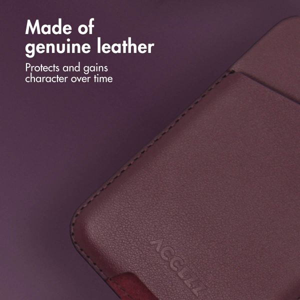 Accezz Leather Card Holder - Compatible with MagSafe and Qi2 - Heath Purple