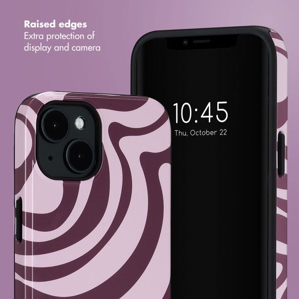 Selencia Vivid Back Cover with MagSafe Apple iPhone 14 - Wavy Swirl Pink Plum