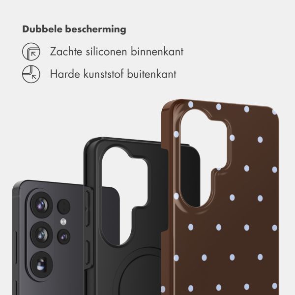 Selencia Vivid Backcover Samsung Galaxy S26 Ultra - Happy Dots Chocolate