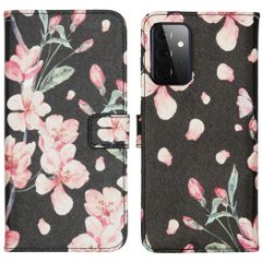 imoshion Design Softcase Bookcase Samsung Galaxy A72 - Blossom Watercolor Black