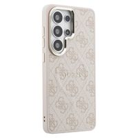 Guess 4G Leather Backcover met MagSafe Samsung Galaxy S26 Ultra - Gold Edge - Pink