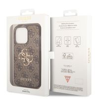 Guess 4G Metal Logo Backcover iPhone 14 Pro - Bruin