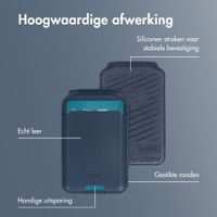 Accezz Magnetische Leren Wallet met standaard - Geschikt voor Apple Find My - Nightfall Blue