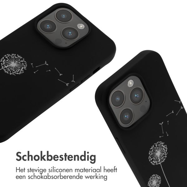 imoshion Siliconen design hoesje met koord iPhone 14 Pro - Dandelion Black