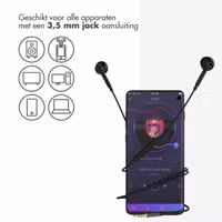 Accezz Oordopjes - Bedrade oordopjes - AUX / 3,5 mm Jack aansluiting - Zwart