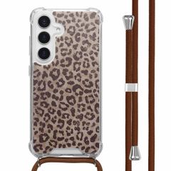 imoshion Design hoesje met koord Samsung Galaxy S25 - Leopard Mood